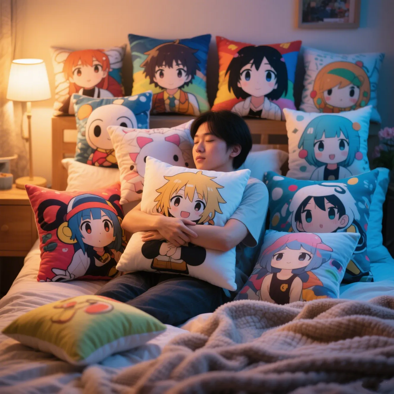 A collection of various dakimakura designs showcasing comfort and personal expression
