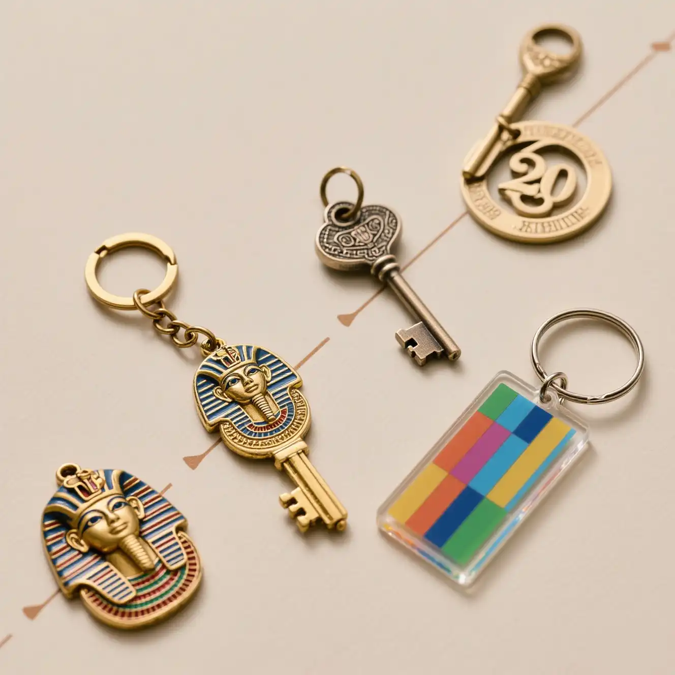 history of keychains timeline display