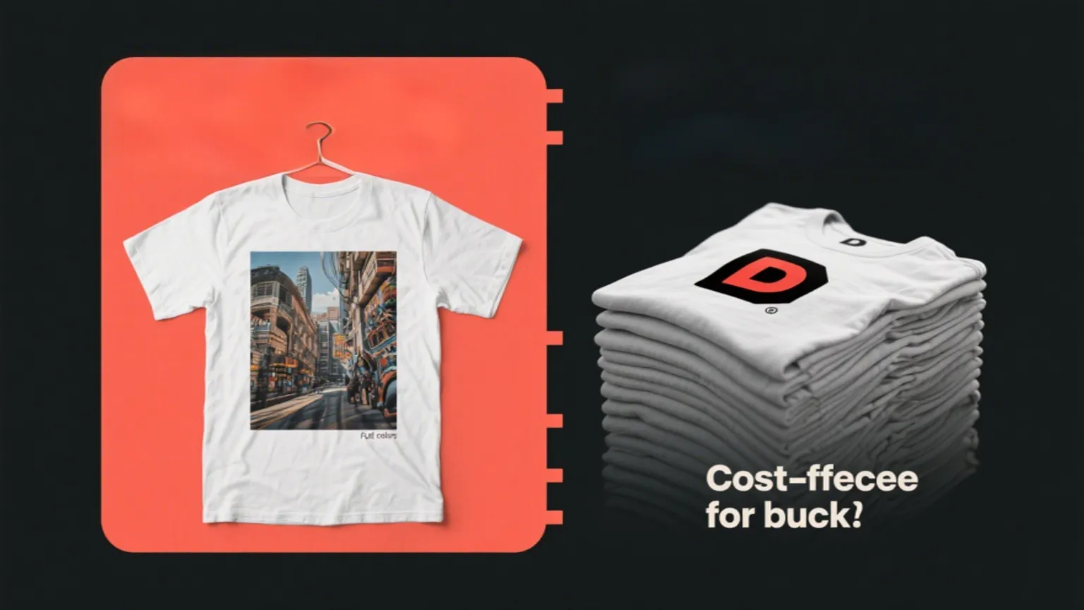 Custom T-Shirts: The Ultimate 2025 Guide to Designing & Selling 6 A comparison infographic showing the difference between DTG and Screen Printing for custom t-shirts.